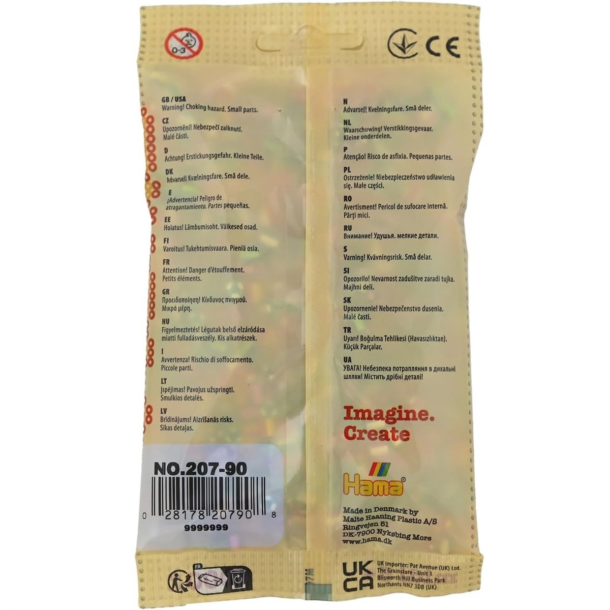 Sachet 1000 perles plastique Midi mix bicolores beige, HAMA