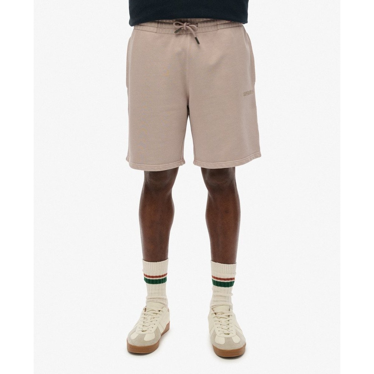 Short à micro logo beige foncé flammé, SUPERDRY
