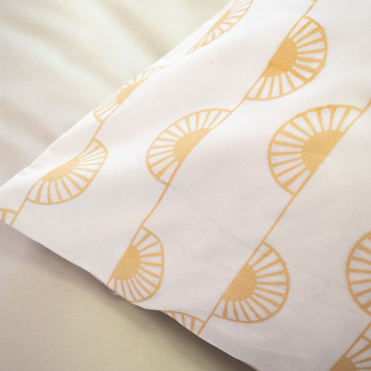 Parure housse de couette en microfibre imprimée, Helis jaune, C DESIGN HOME TEXTILE