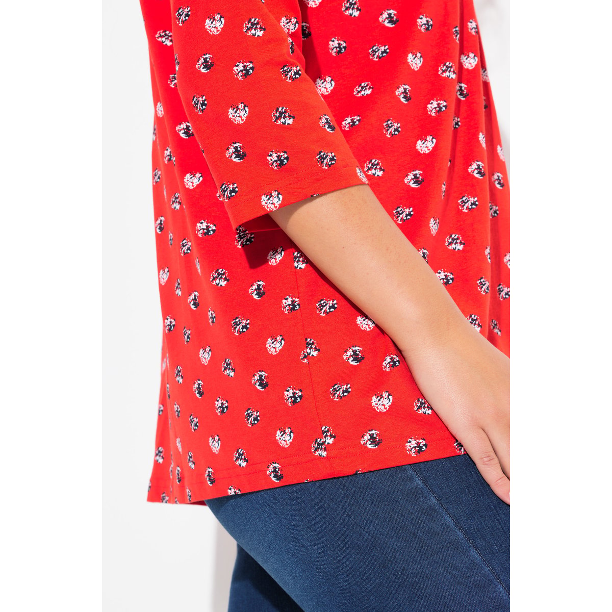 T-shirt motif points rouge néon, ULLA POPKEN