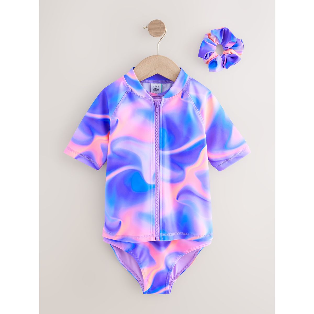 Bikini, débardeur de bain et chouchou teinture violette, NEXT