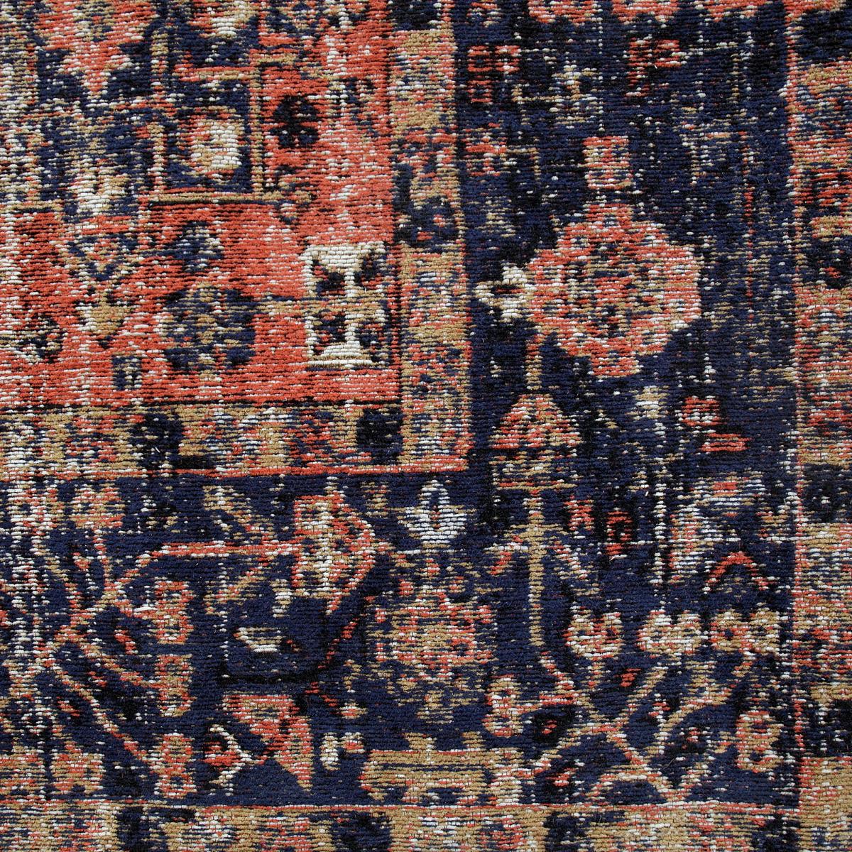 Tapis Orient NOMEDI , tapis en coton rose, bleu, UN AMOUR DE TAPIS