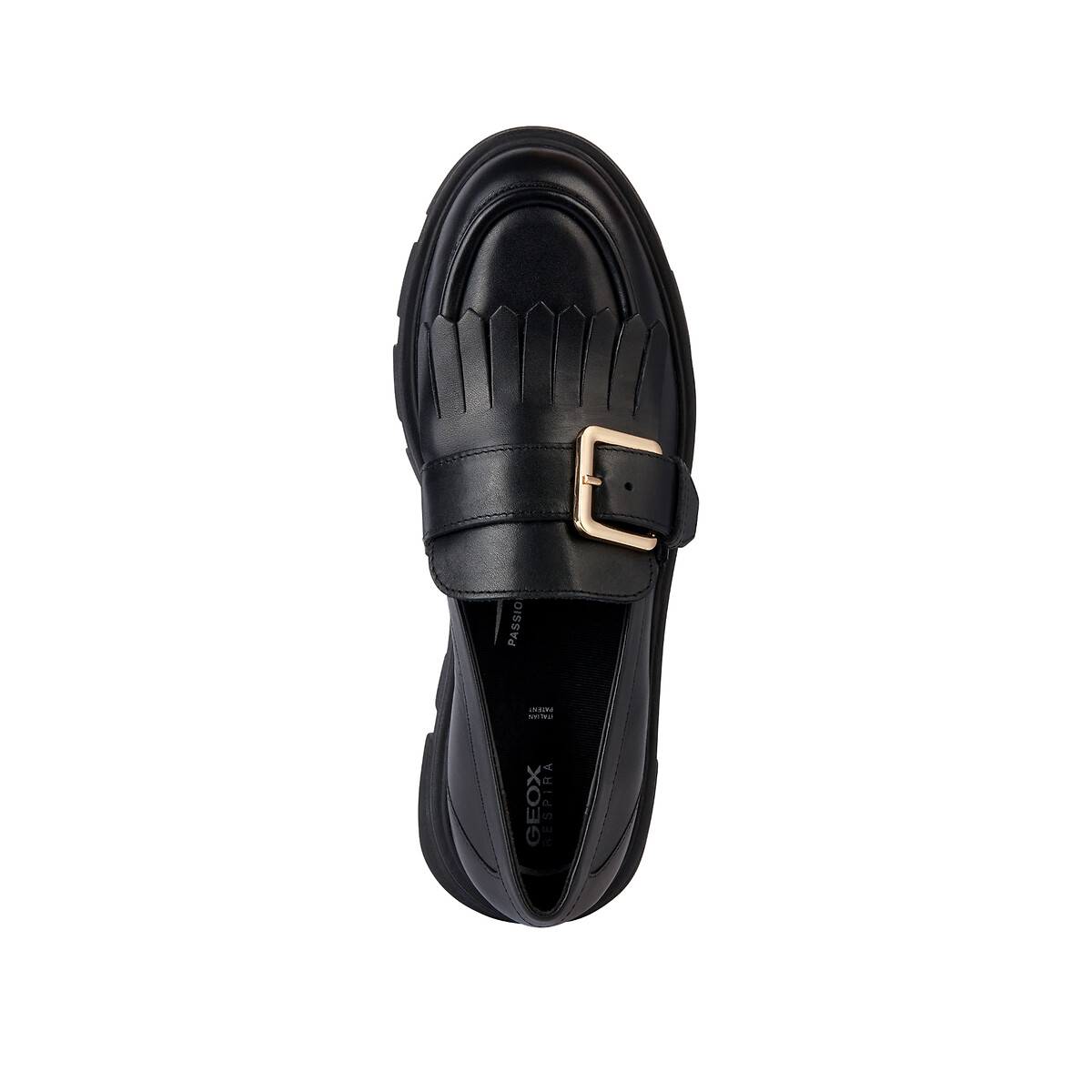 Mocassins cuir respirants Vilde noir, GEOX