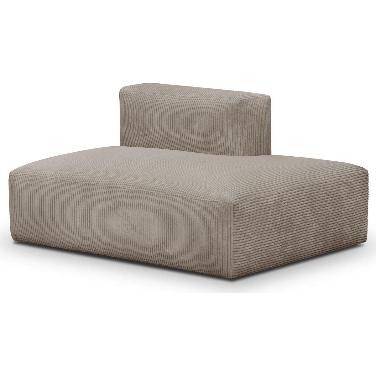 Canapé d'angle à gauche modulable 5 places en velours côtelé - MODULO taupe, HOMIFAB