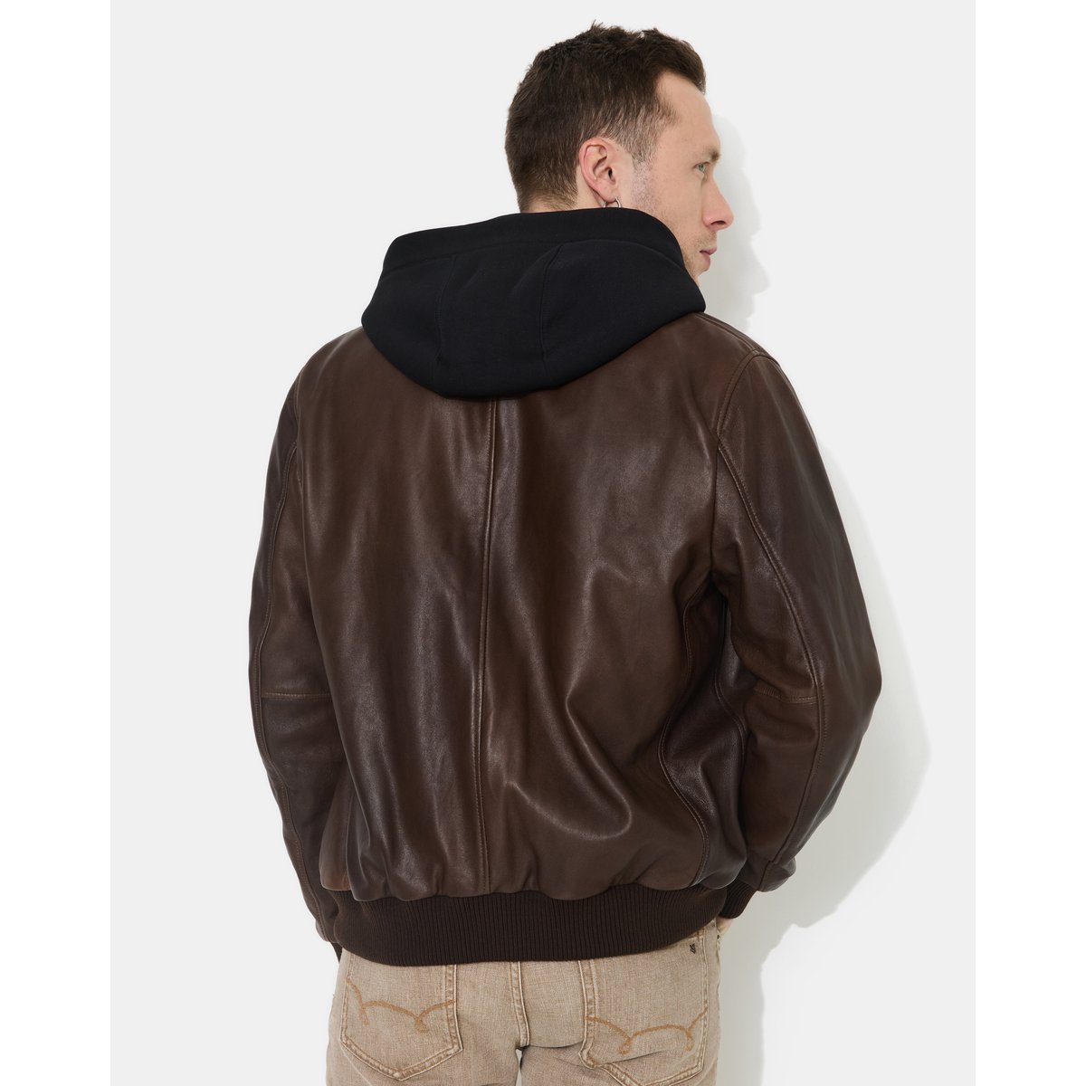 Veste en cuir DJIBRIL CUIR marron, CHEVIGNON
