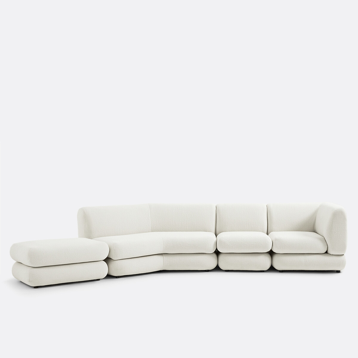 Chauffeuse modulable, tissu relief, HOOVER ecru, LA REDOUTE INTERIEURS