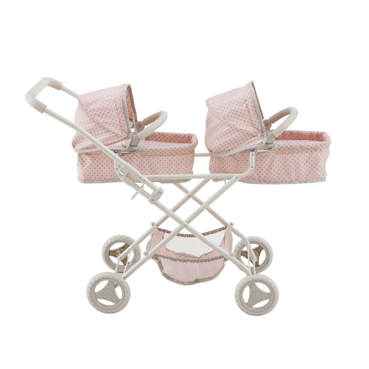 Poussette double poupée 2-en-1, Rose rose, TEAMSON KIDS