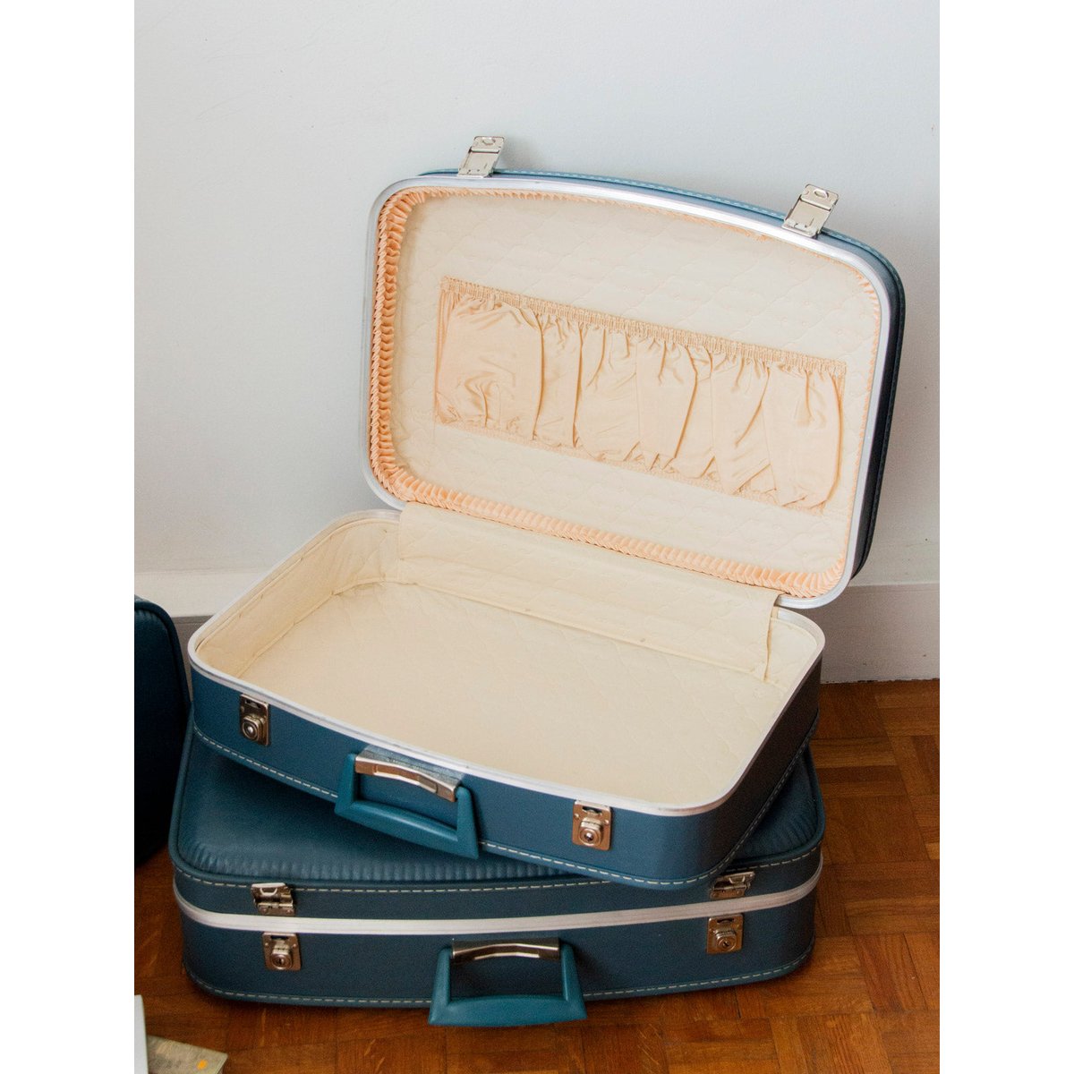 Lot de 3 valises vintage Lucienne N°261 - Bon état bleu, DEBONGOUT