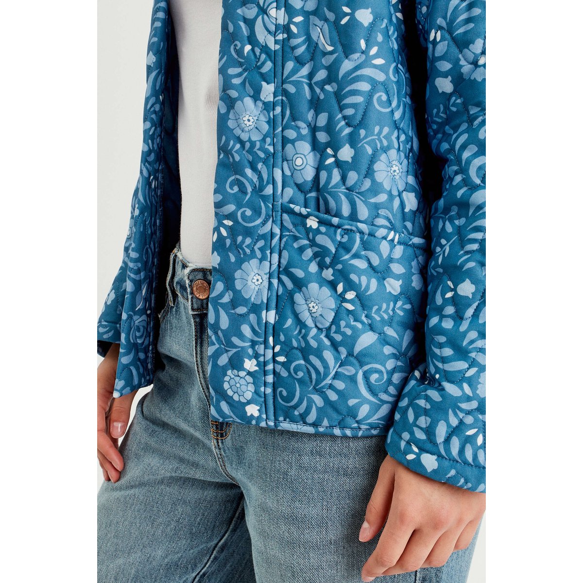Veste effet matelassé bleu marine, CACHE CACHE