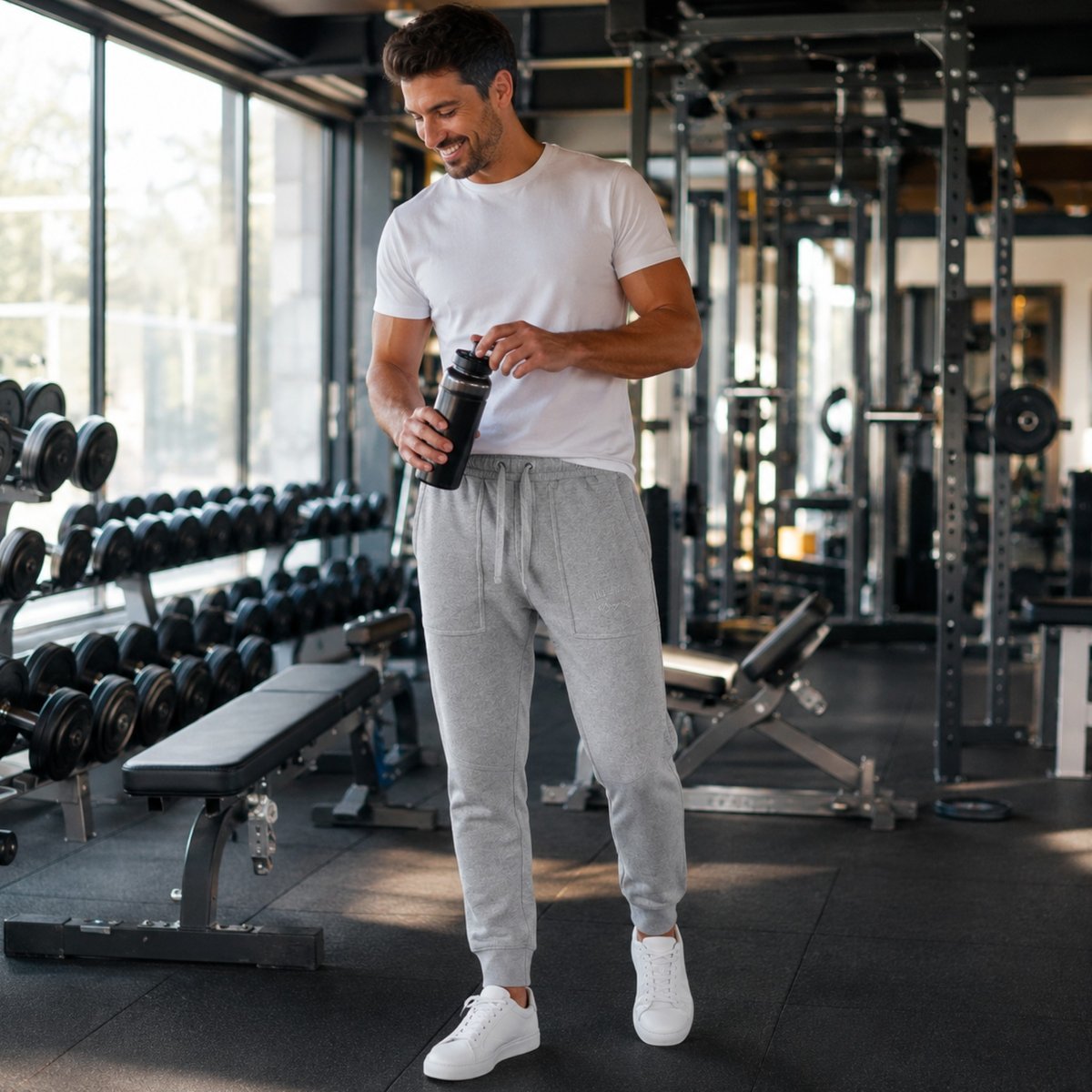 Pantalon de jogging à cordon de serrage, coupe droite et bas resserrés SPORTY gris, LEE COOPER
