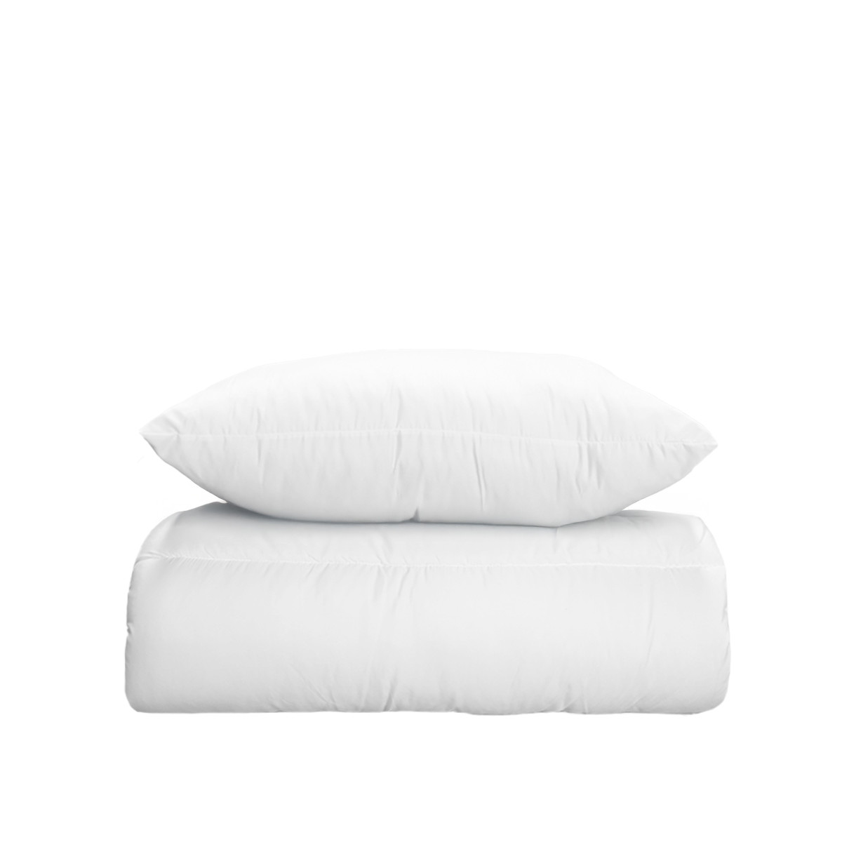 Pack couette 200x200 cm + 1 oreiller COURCHEVEL blanc, SENSEI MAISON