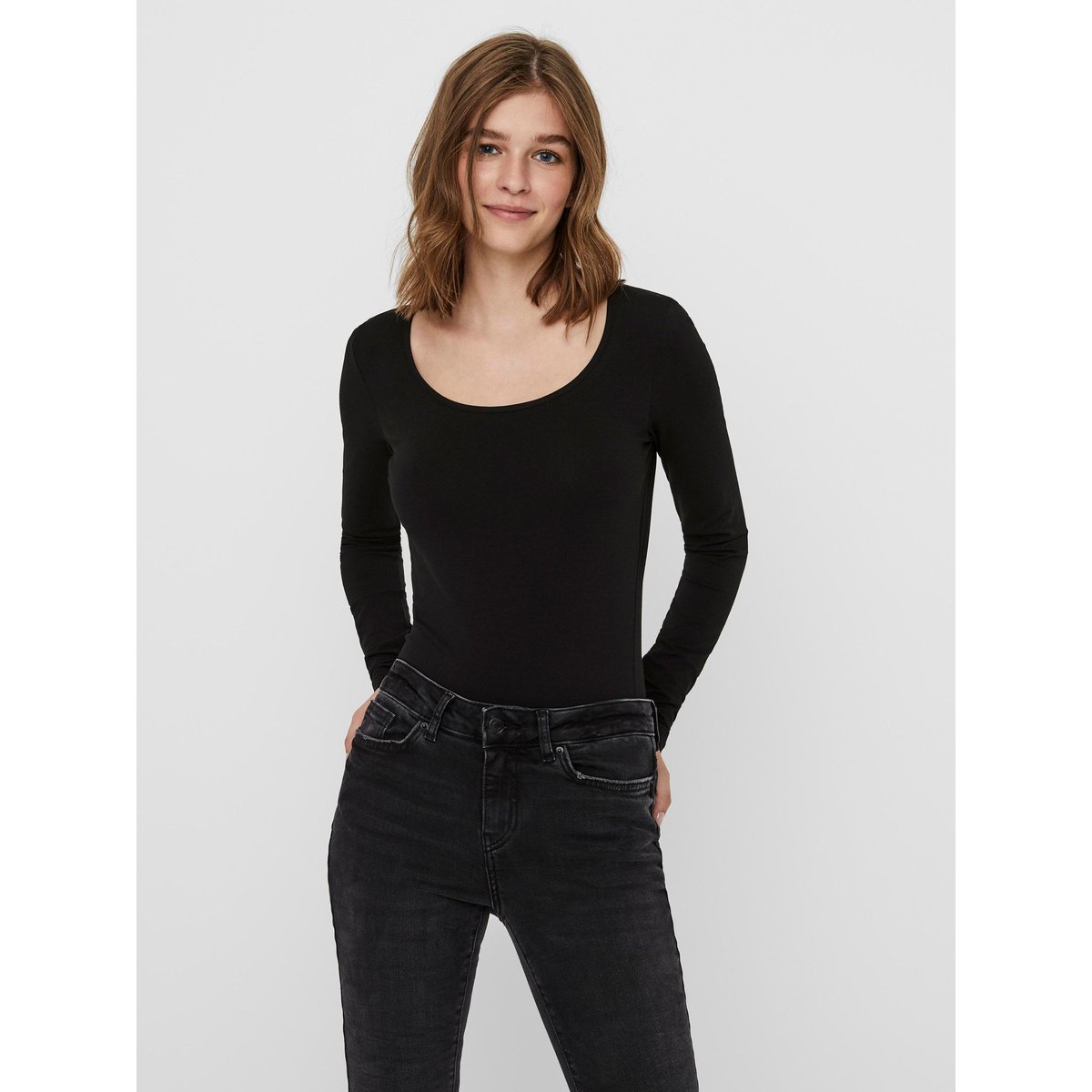Top dark grey melange, VERO MODA