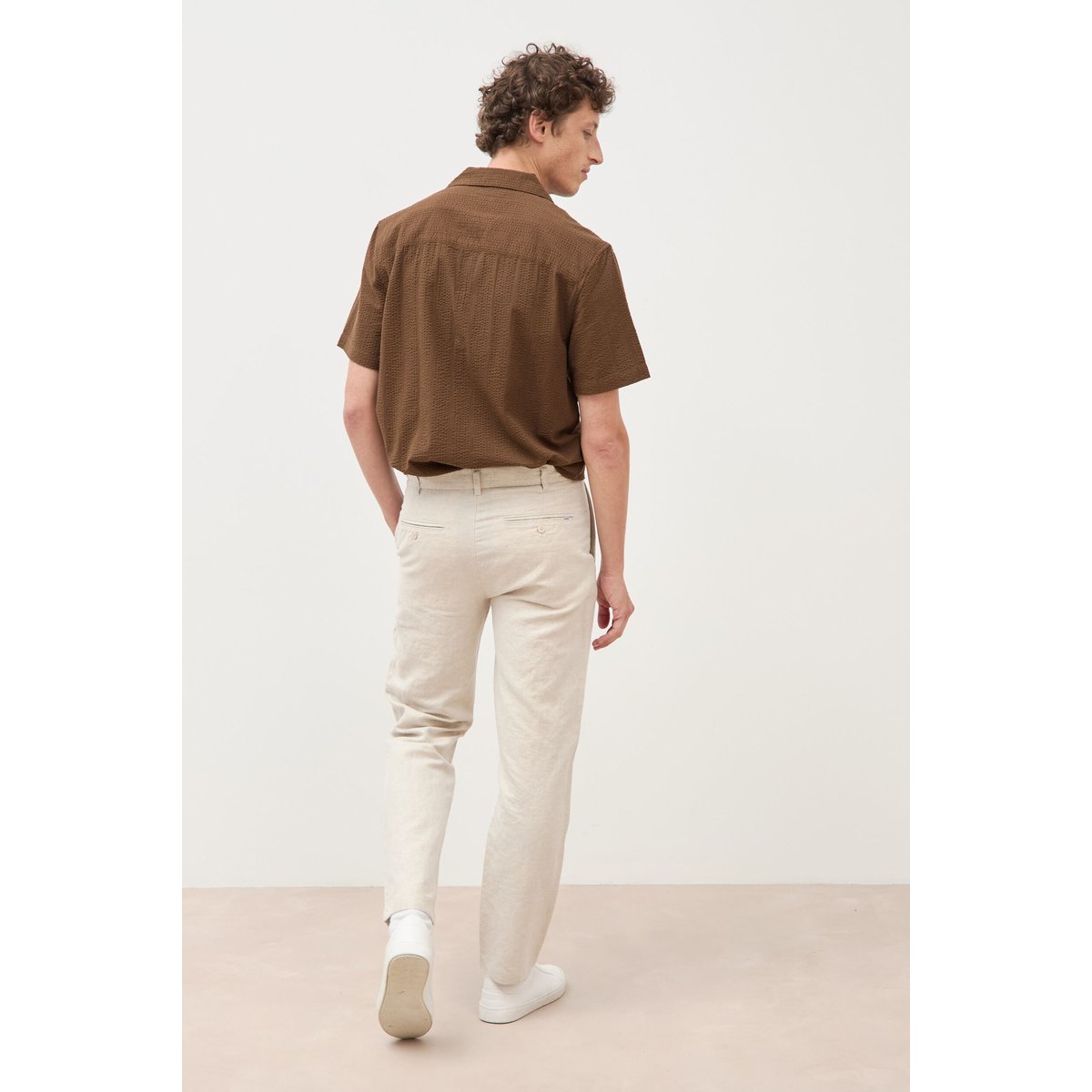Chino coupe droite longueur 32 ecru, BONOBO