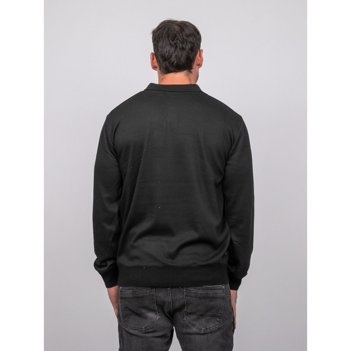 Polo Maille Boutonné Manches Longues Losteria noir, RITCHIE