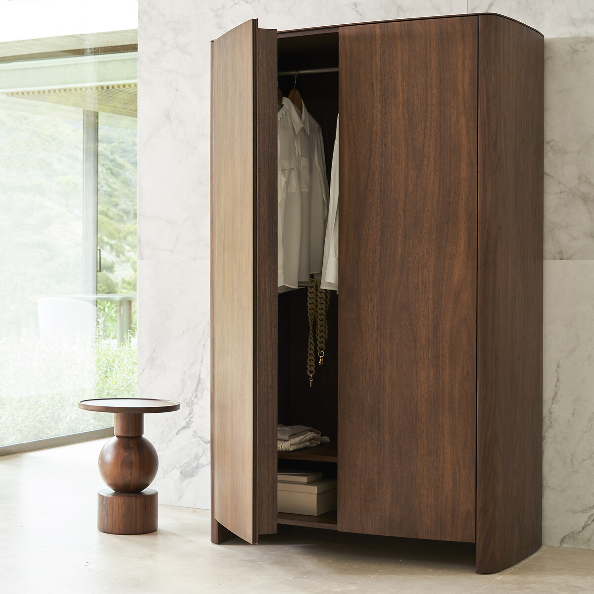 Stigido Solid Walnut Side Table walnut, AM.PM