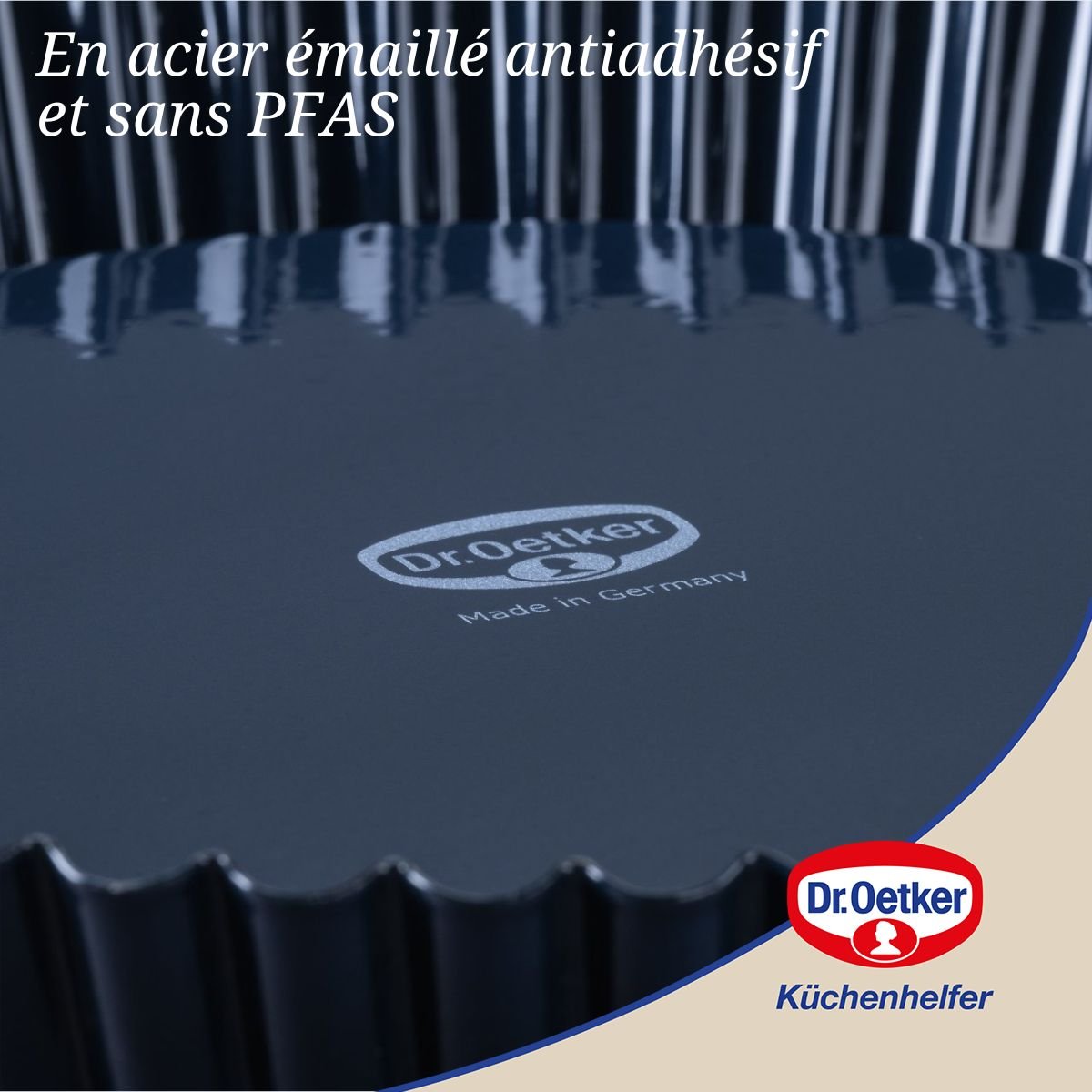 Plat à tarte BACK LIEBE bleu, DR OETKER