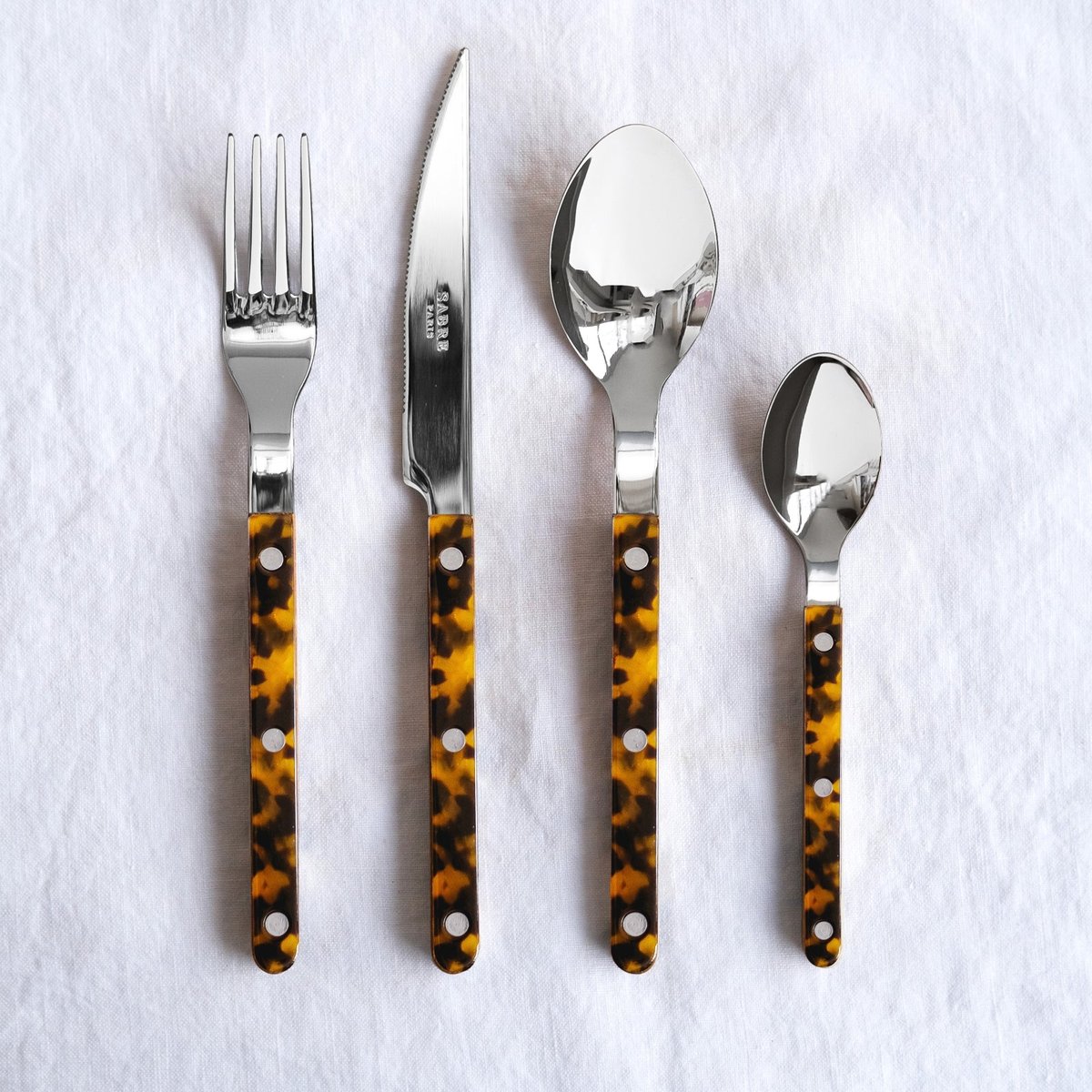Set de 4 couverts de table, Bistrot effet écaille, SABRE
