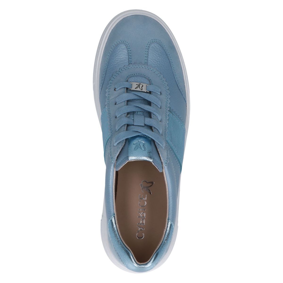 Basket en cuir bleu marine tissé, CAPRICE