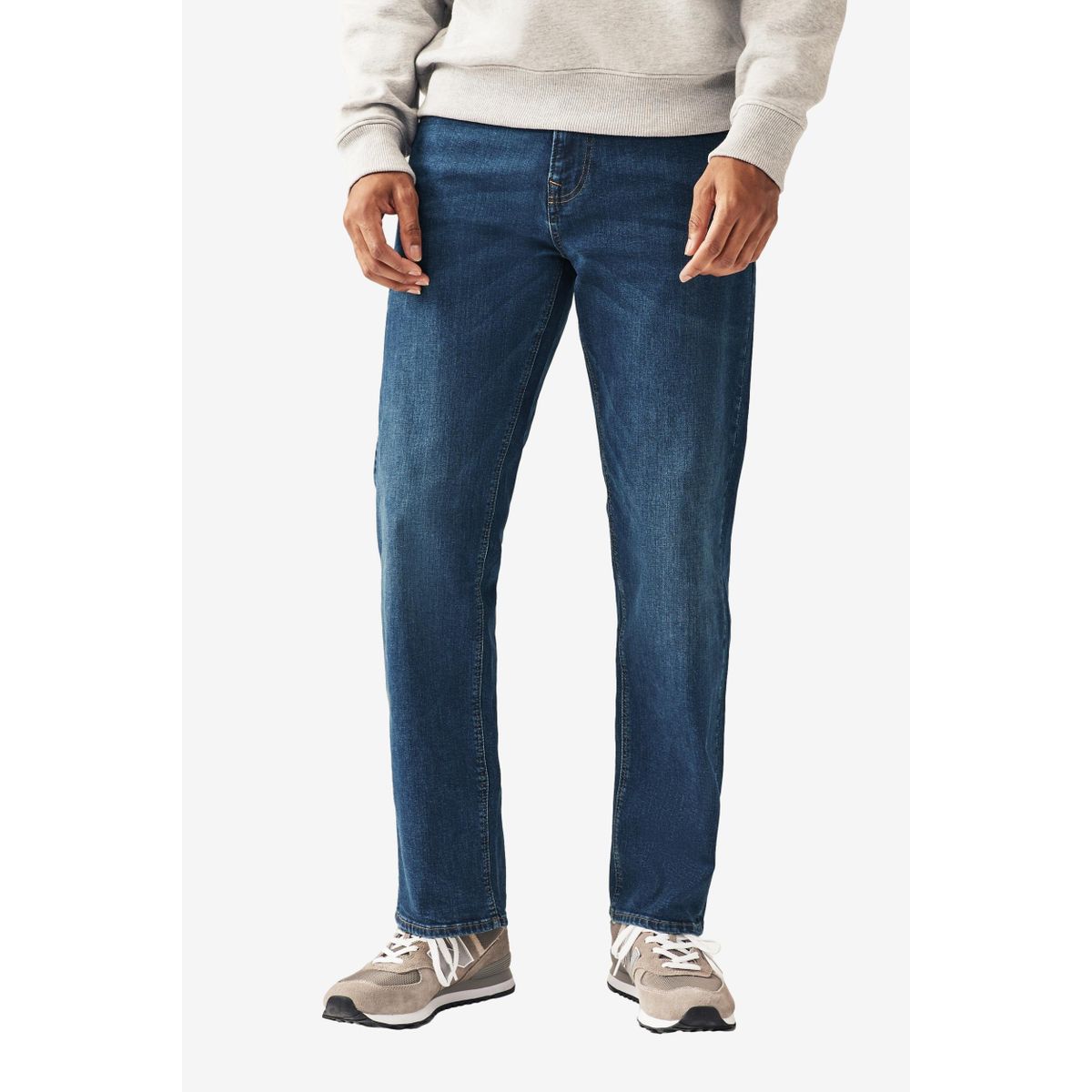 Jean stretch coupe droite classique bleu moyen, NEXT