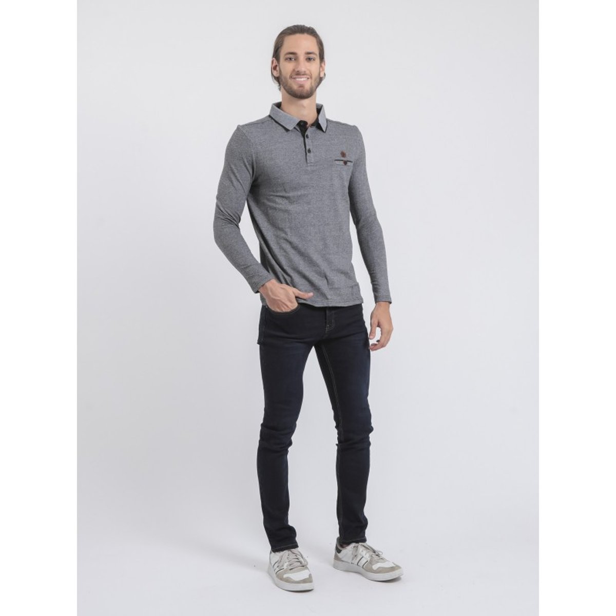 Polo Manches Longues Piwanga noir, RITCHIE