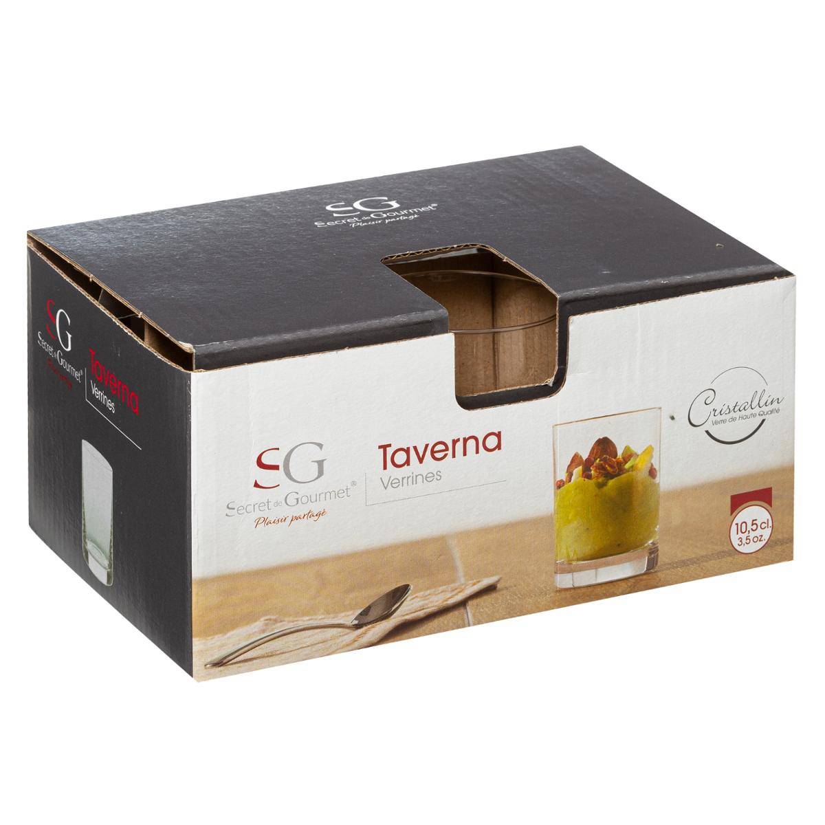 Lot de 6 verrines en verre TAVERNA transparent, SECRET DE GOURMET