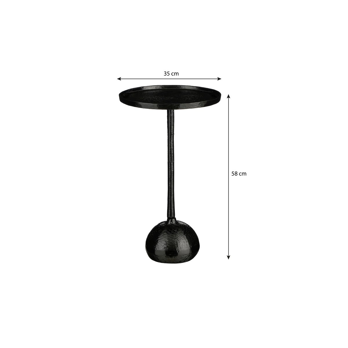 Table d'appoint Ø34 cm COLIN noir, MICA DECORATIONS