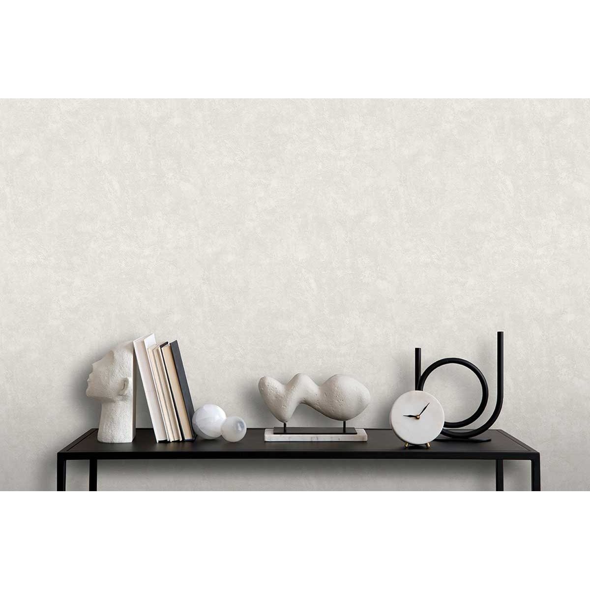 Papier peint texture blanc cassé lumineux gris, HEXOA