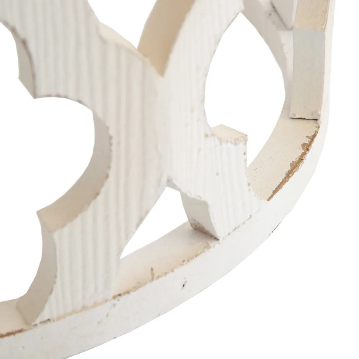Table basse en bois patiné - ROUNDY blanc, MATHI DESIGN