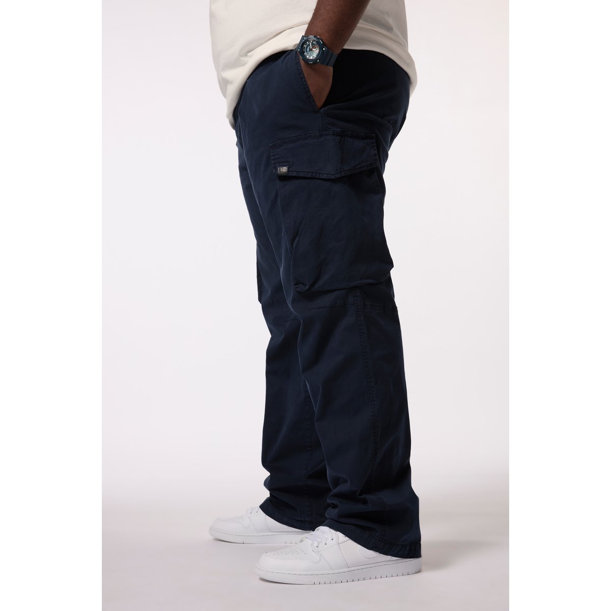 Pantalon cargo, spécial ventre fort marine foncé, STHUGE
