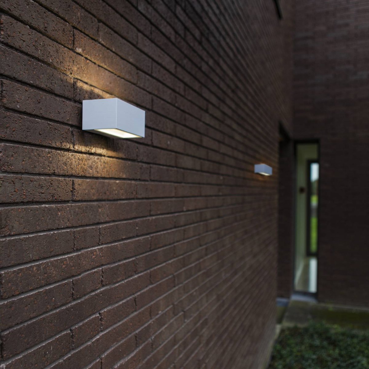 Applique murale d'extérieur sur secteur bidirectionnelle GEMINI GREY aluminium gris LED blanc H6,5cm white, LUMISKY