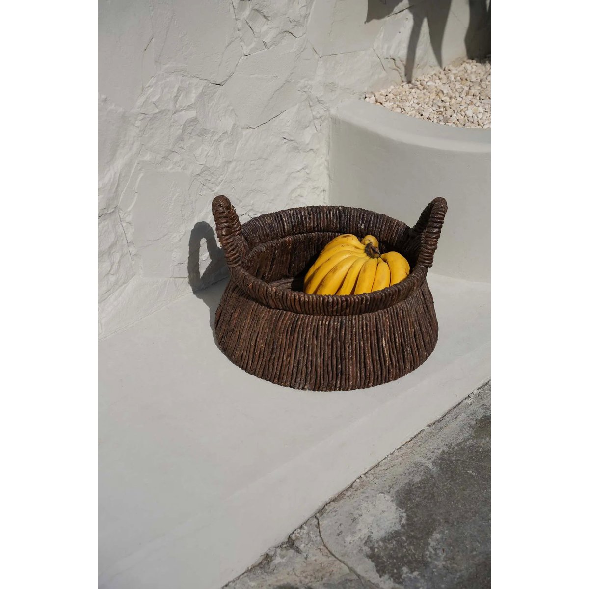 Panier en feuille de bananier CHIZARA beige, BAZAR BIZAR