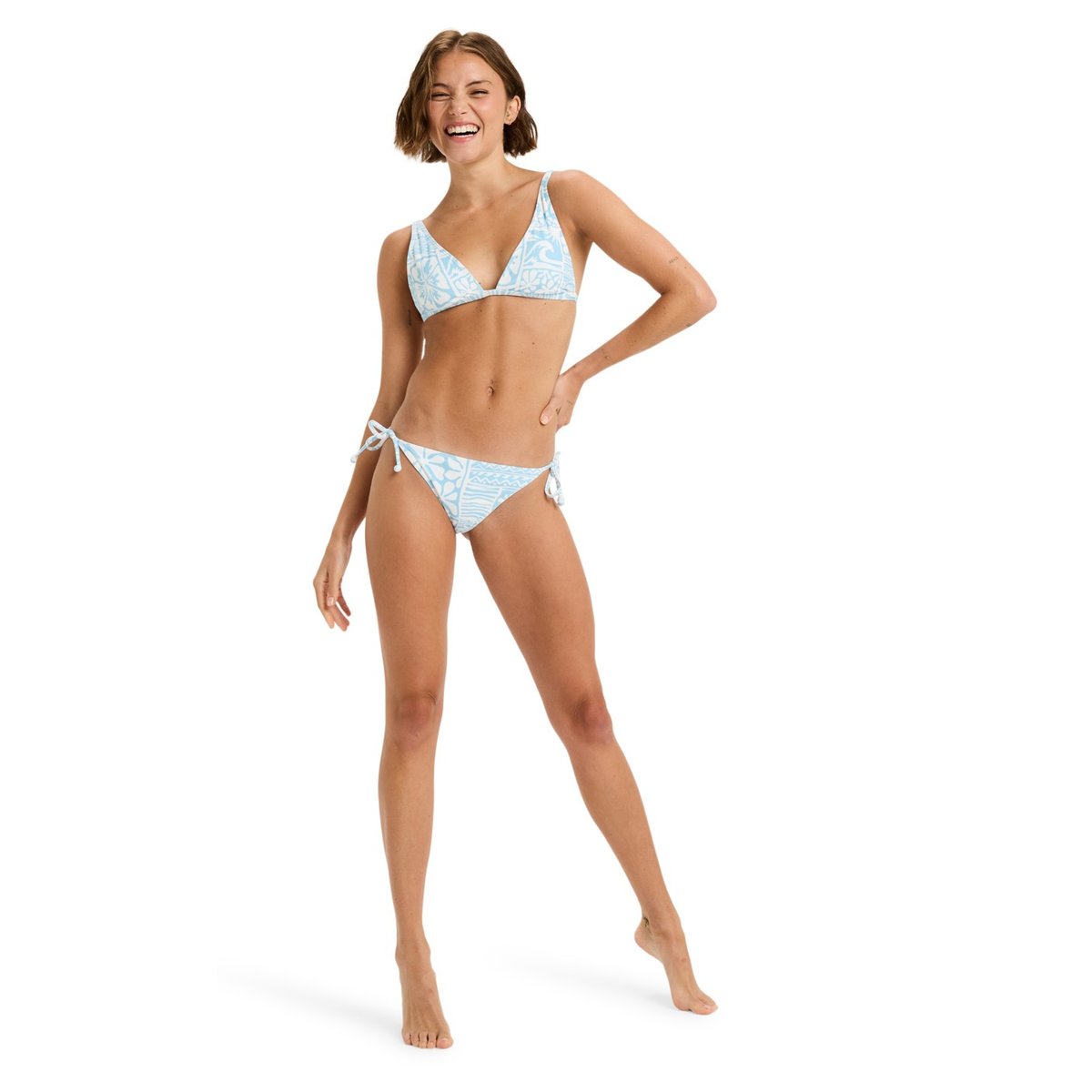 Haut de maillot de bain bikini triangle FLOWERS WAVE ELONGATED TIKITRI. bleu sky blue surfenirs, ROXY