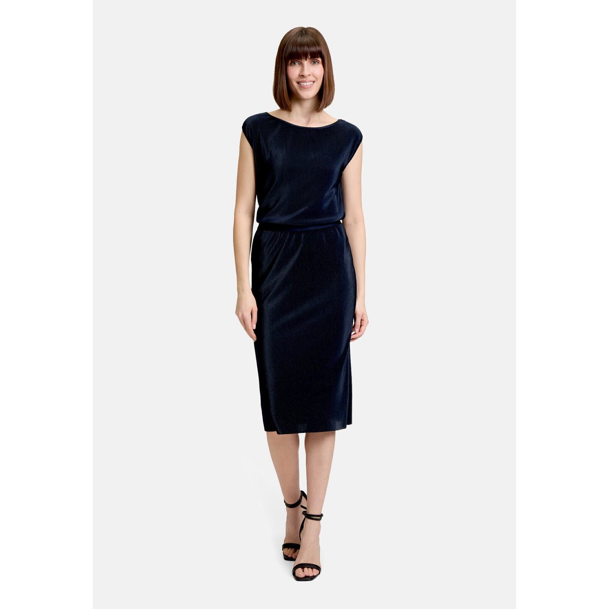 Haut façon blouse à plis navy blue, BETTY & CO