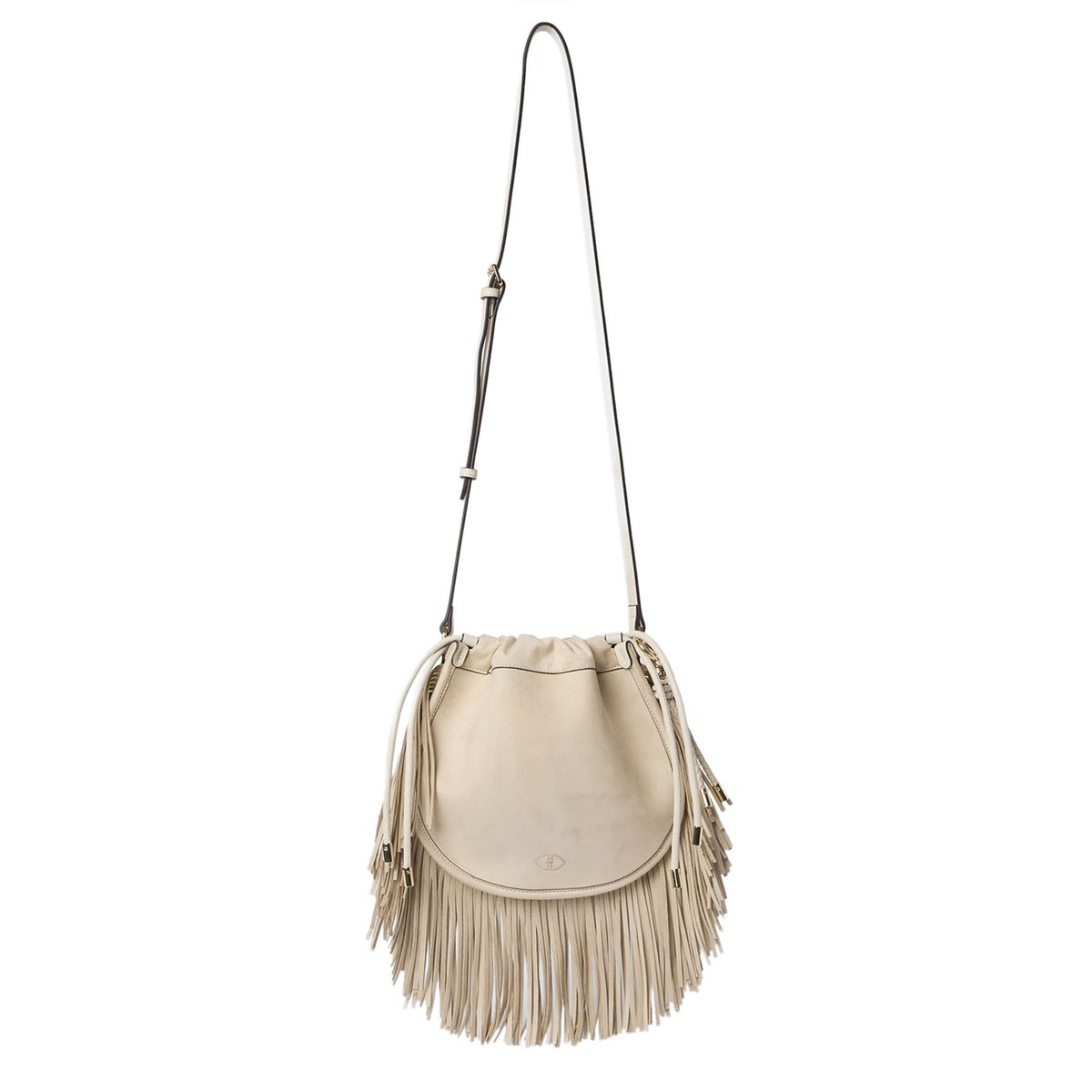 Sac bandoulière à franges beige, MOTIVI