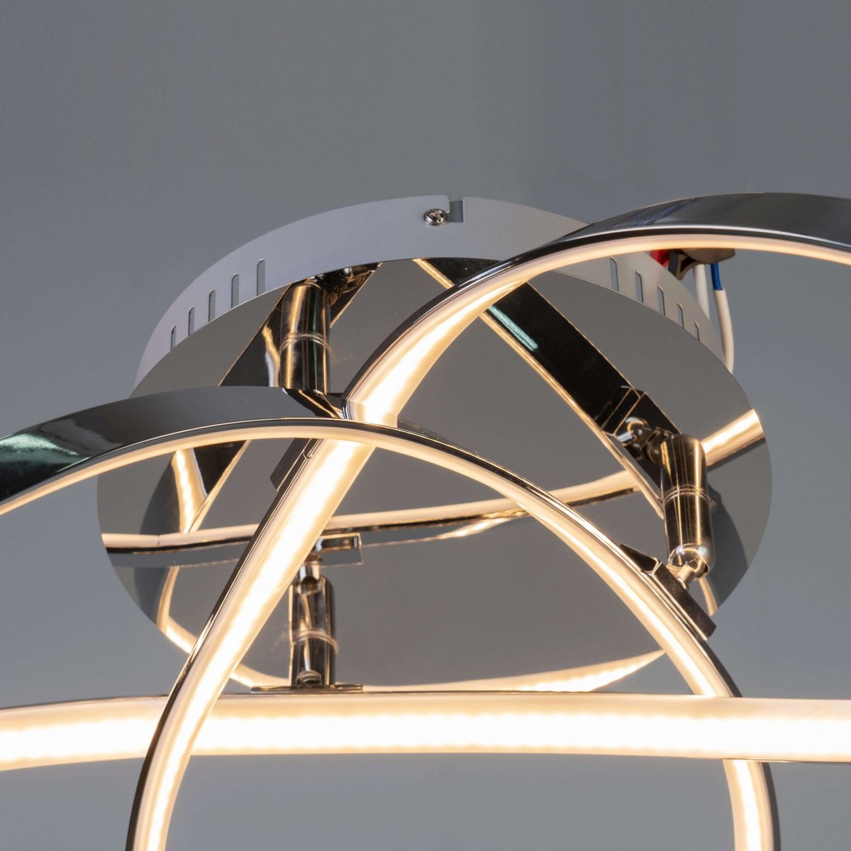 Plafonnier LED design 3 boucles - ACHT argenté / chromé, KOSILUM