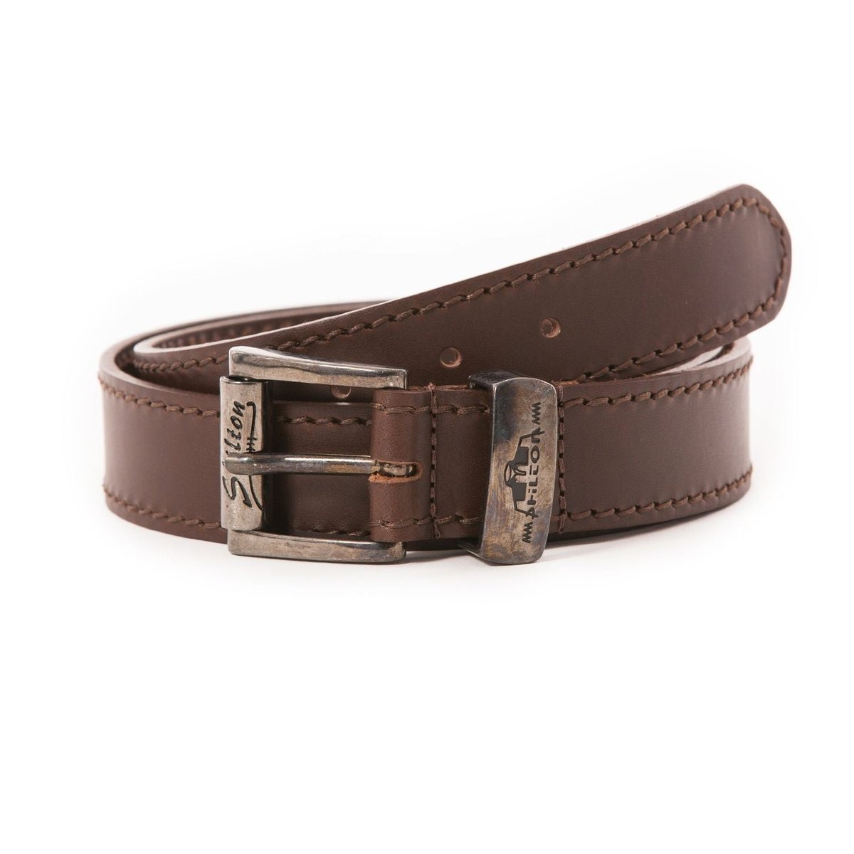 Ceinture cuir Shilton marron marron mat, SHILTON