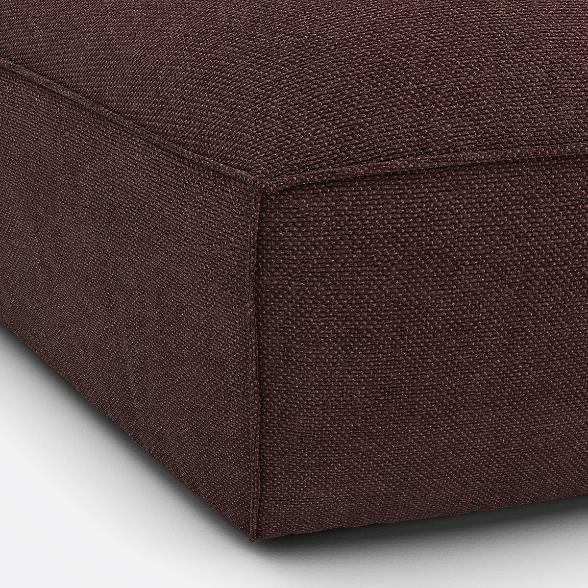 Elément d'angle ouvert pour canapé modulable, en tissu texturé, SEVEN prune, LA REDOUTE INTERIEURS