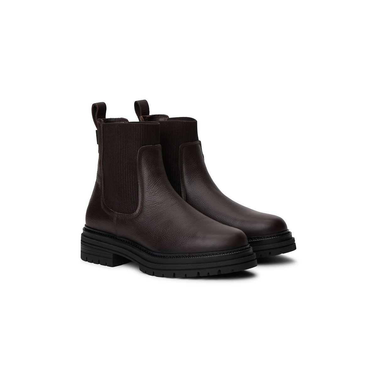 Bottines chelsea en cuir marron, TOMMY HILFIGER