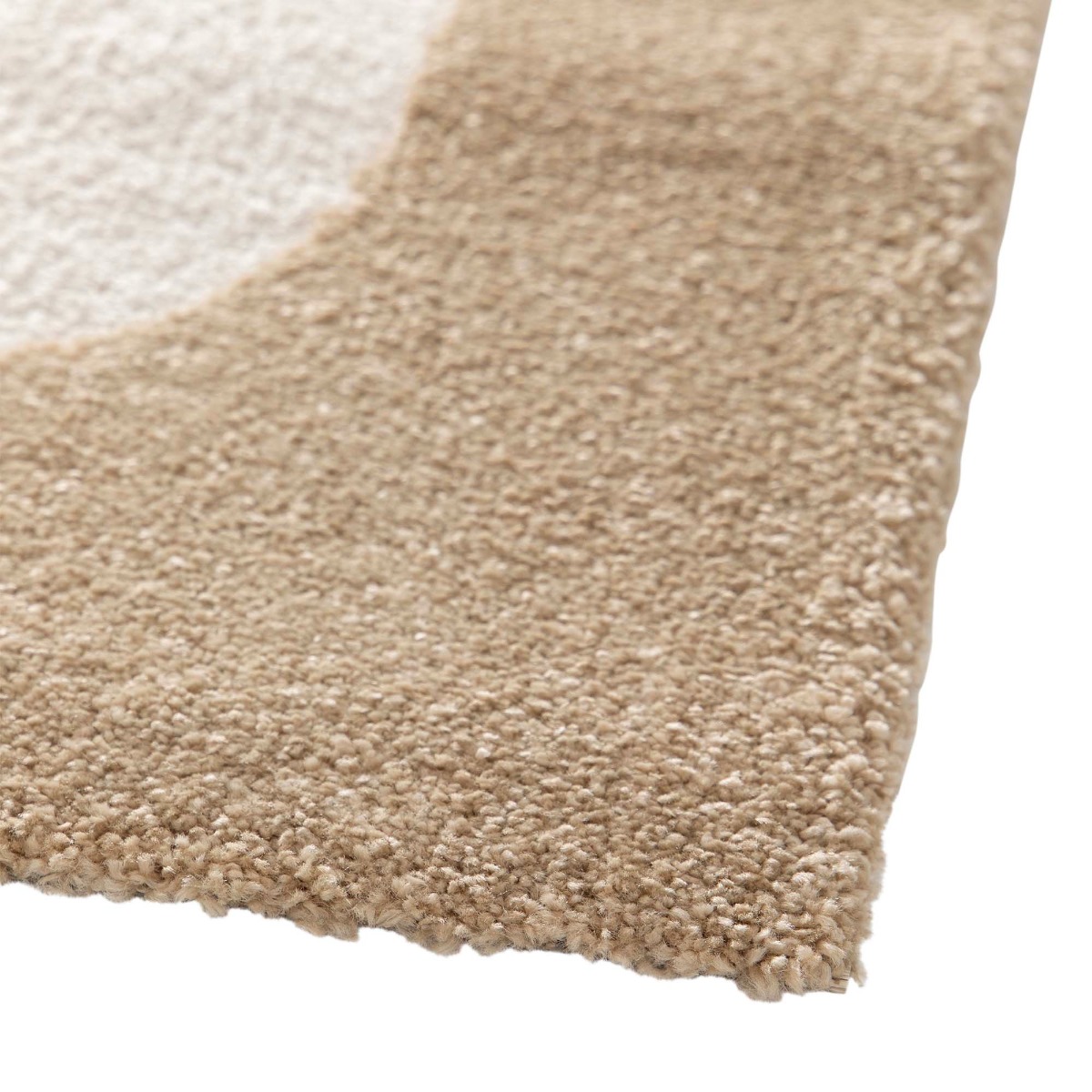 Tapis doux à relief moderne graphique DESIGN GEOPOP beige, THE DECO FACTORY