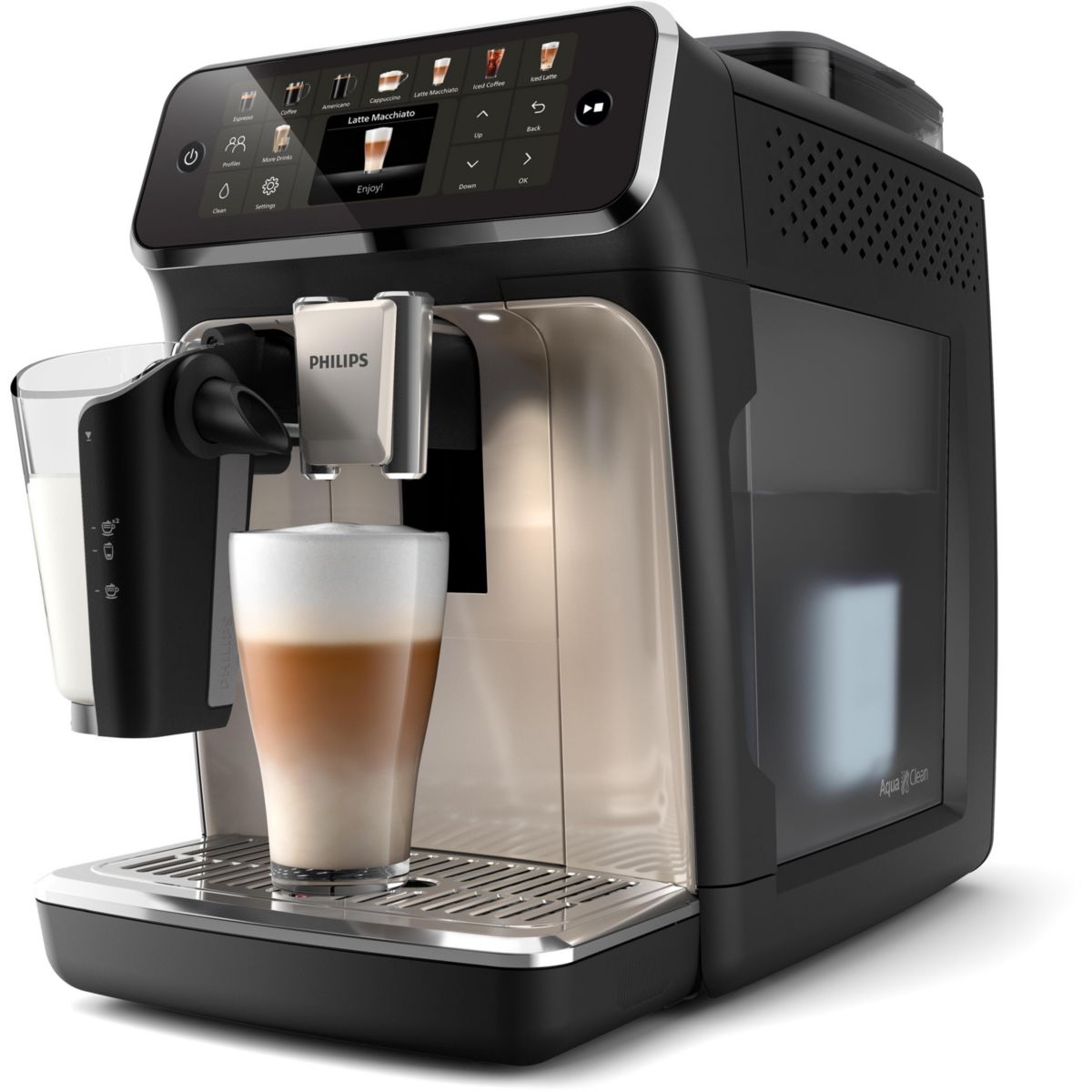 Expresso Broyeur EP5547/90 cafetière à grain LatteGo série 5500, 20 boissons, SilentBrew, Noir couleur unique, PHILIPS