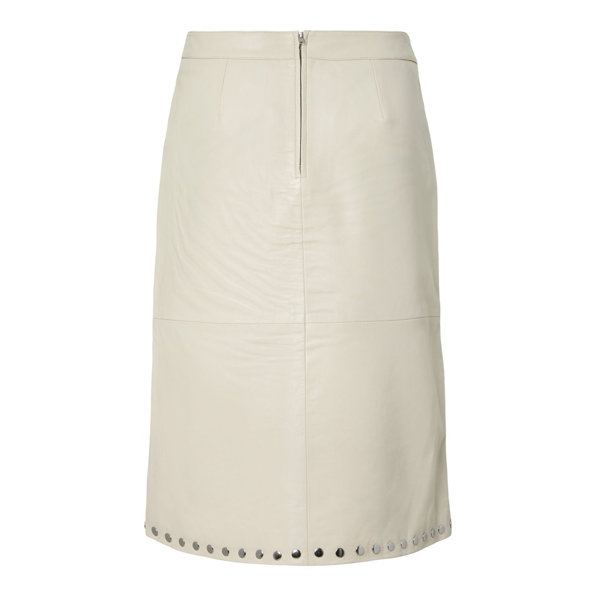 Jupe Mi-Longue En Cuir fog, YAS