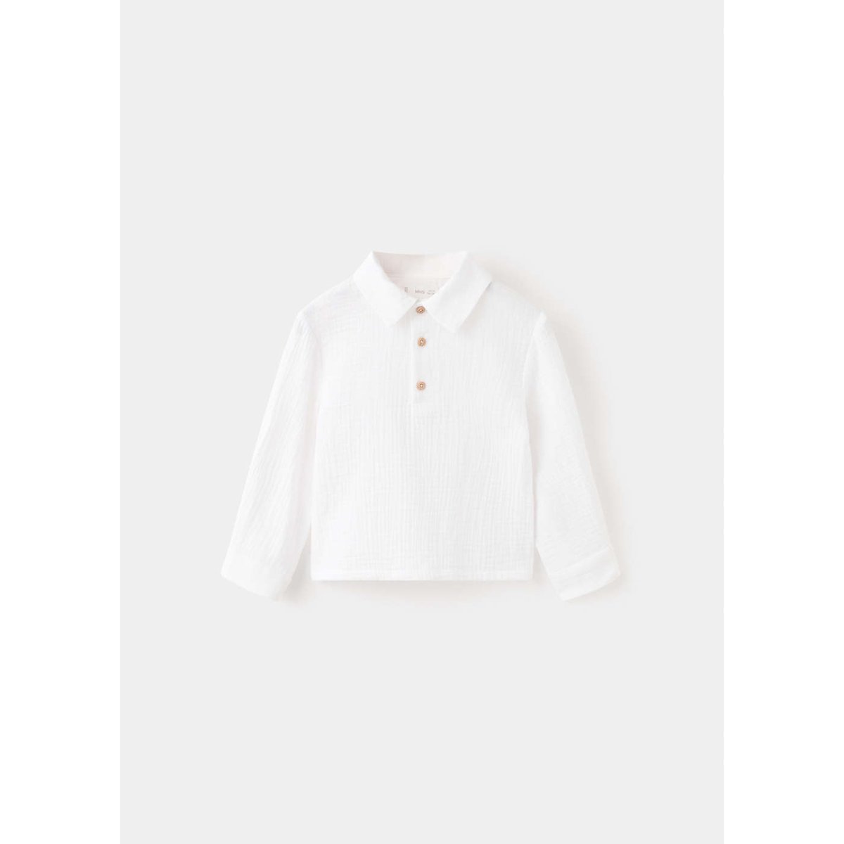 Chemise polo en coton blanc cassé, MANGO BABY