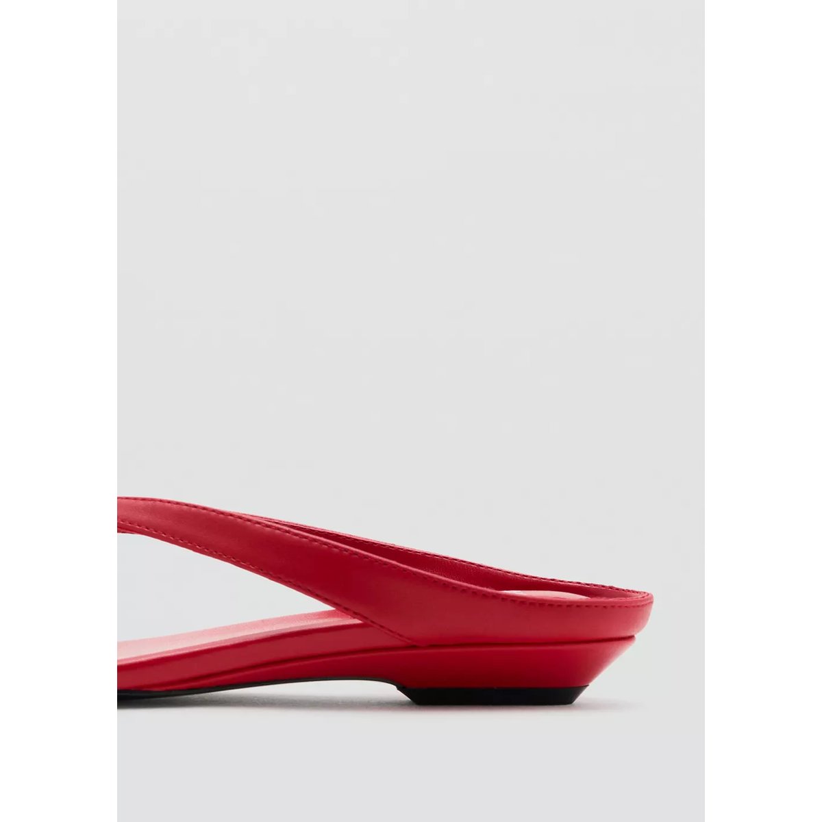 Sandales compensées cuir rouge, MANGO