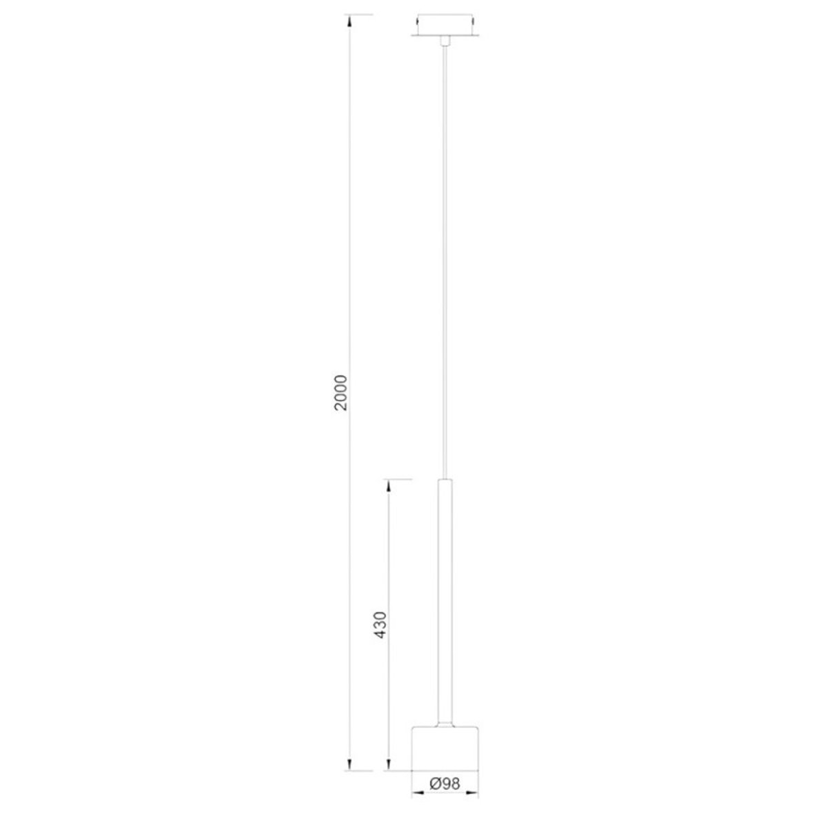 Suspension Led 1 Lampe Tonic verre Cuivré cuivré, MILLUMINE