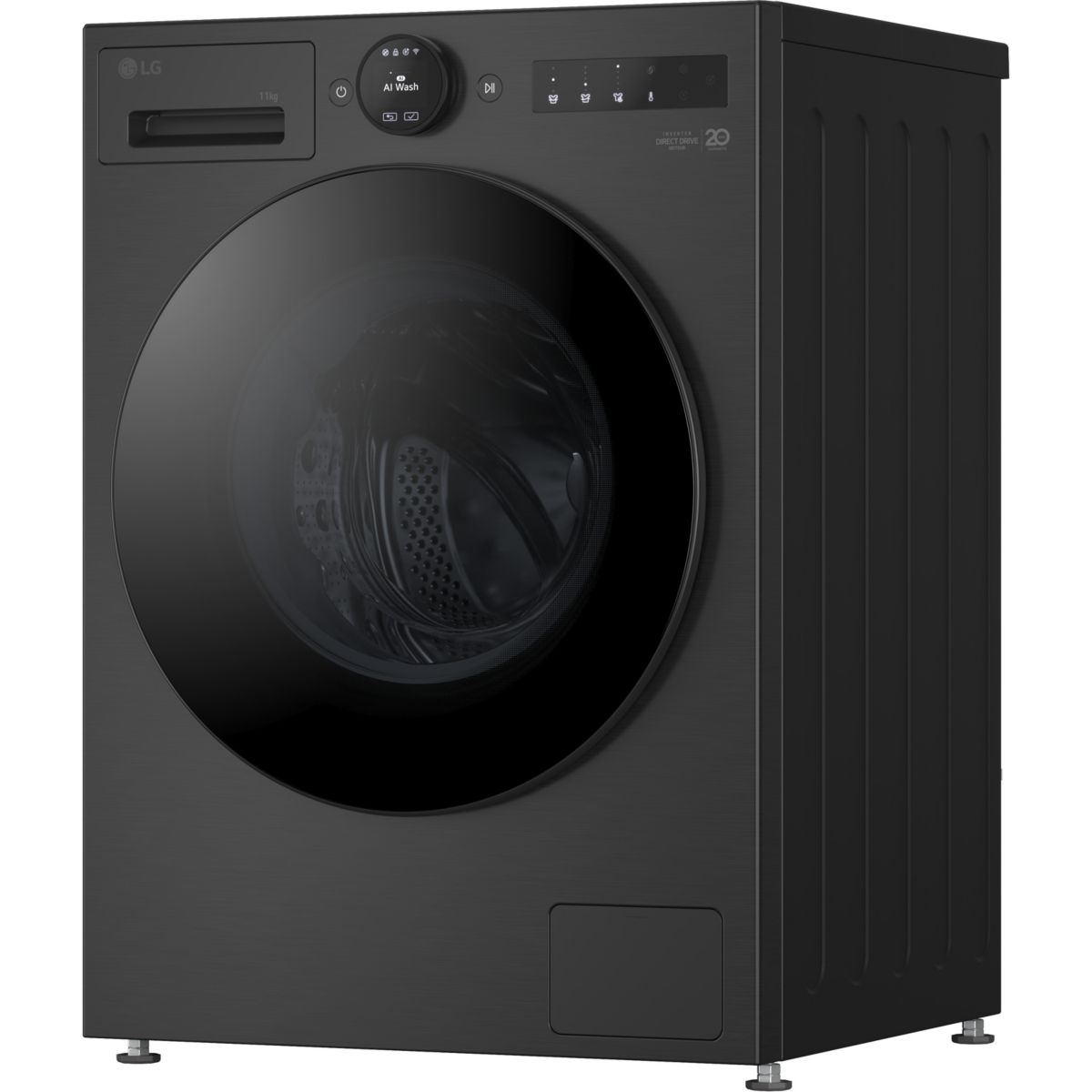 Lave linge hublot F14X76BSTA - 11 kg - 1400 tr/min - Classe A - Moteur direct drive - Autodosage - Wifi - Noir couleur unique, LG