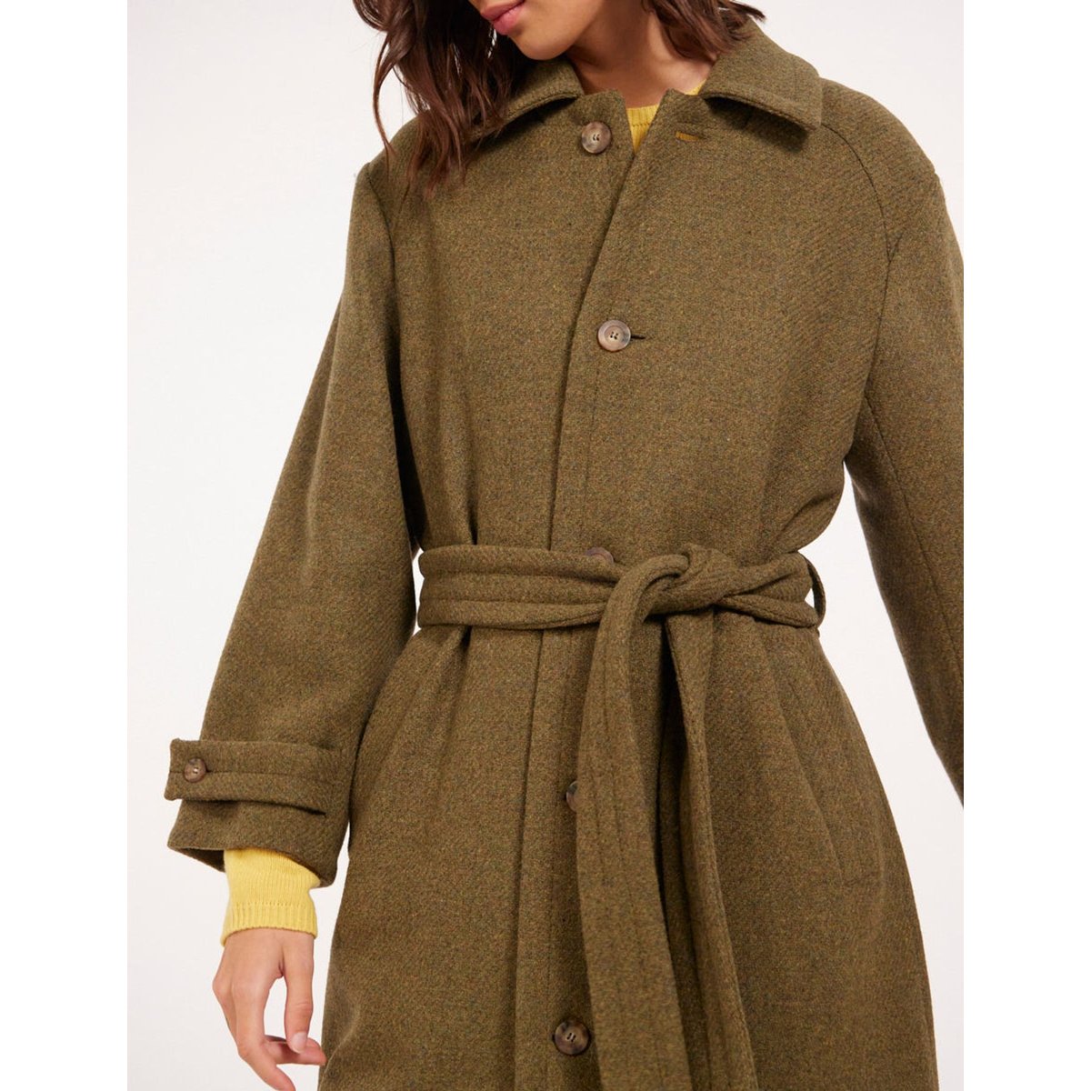Manteau Esme kaki laine khaki, INES DE LA FRESSANGE PARIS