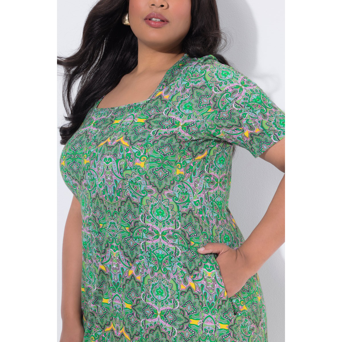 T-shirt long vert pomme, ULLA POPKEN