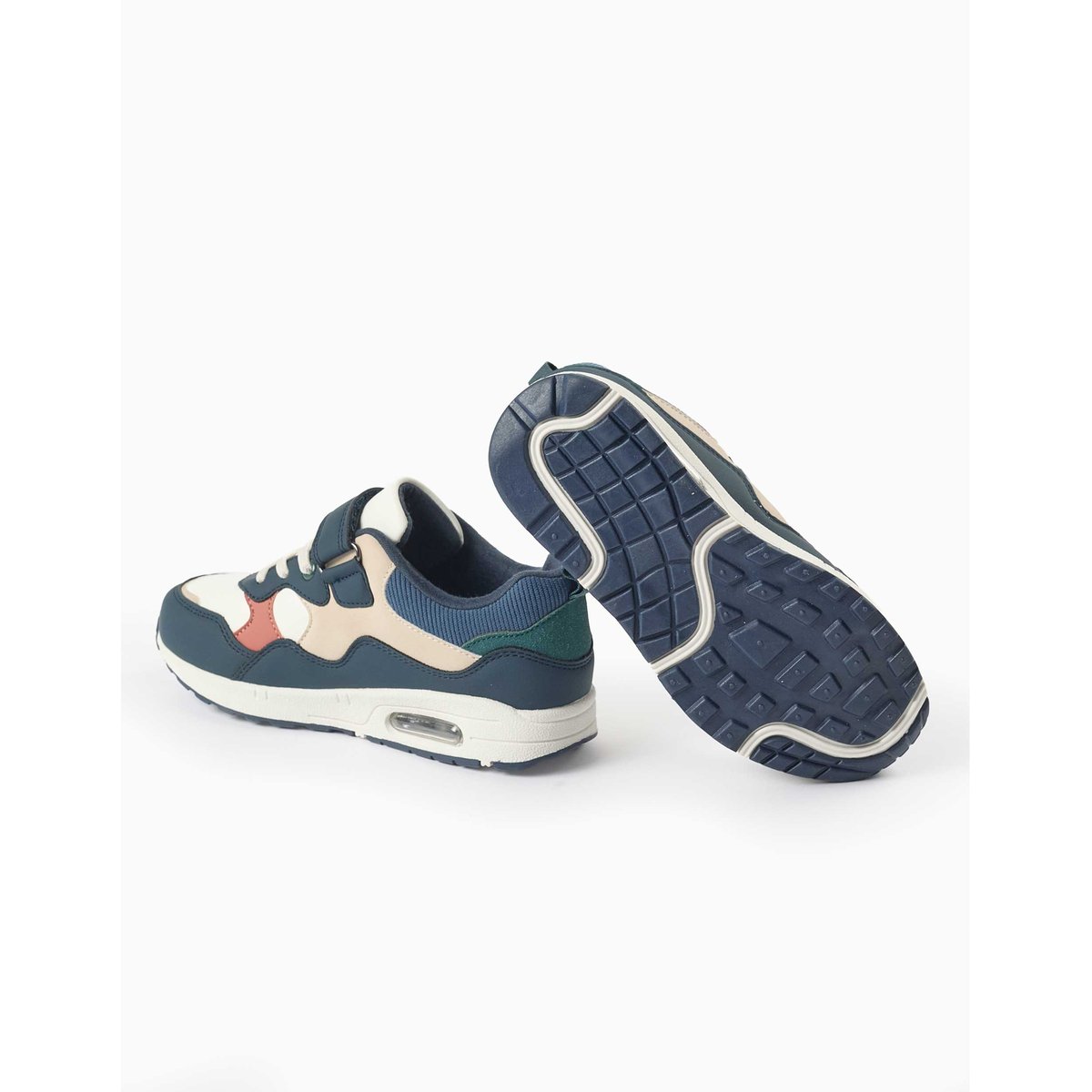 Baskets multi-matières avec semelle antidérapante multicolore, ZIPPY