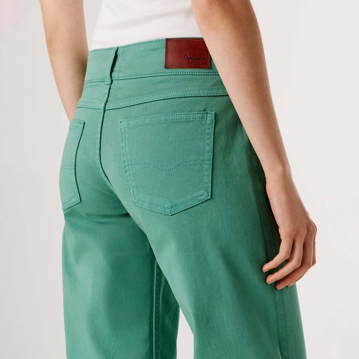 Pantalon 5 Poches En Sergé vert hydro, PEPE JEANS