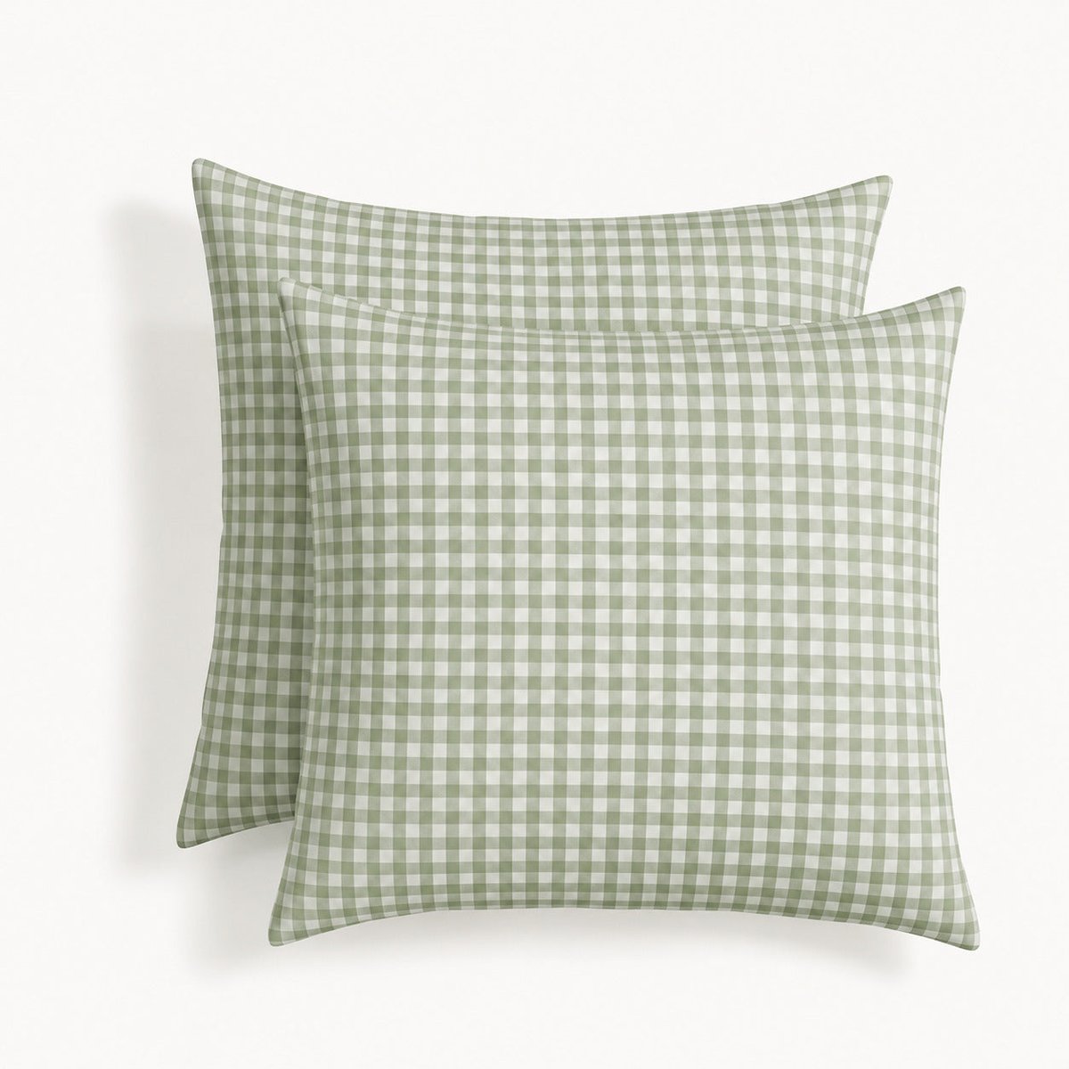 Parure + taies 65x65 coton lavé LUNAS vert céladon, FEBRONIE